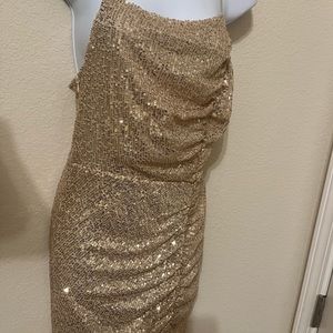 FashionNova gold bling long gown
